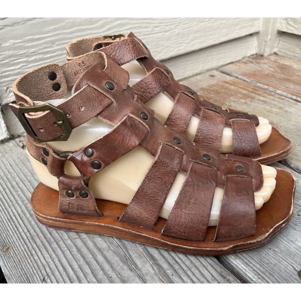 Bed Stu Free People Artemis Women's 6.5 Brown Leather Gladiator Sandals - Picture 2 of 13